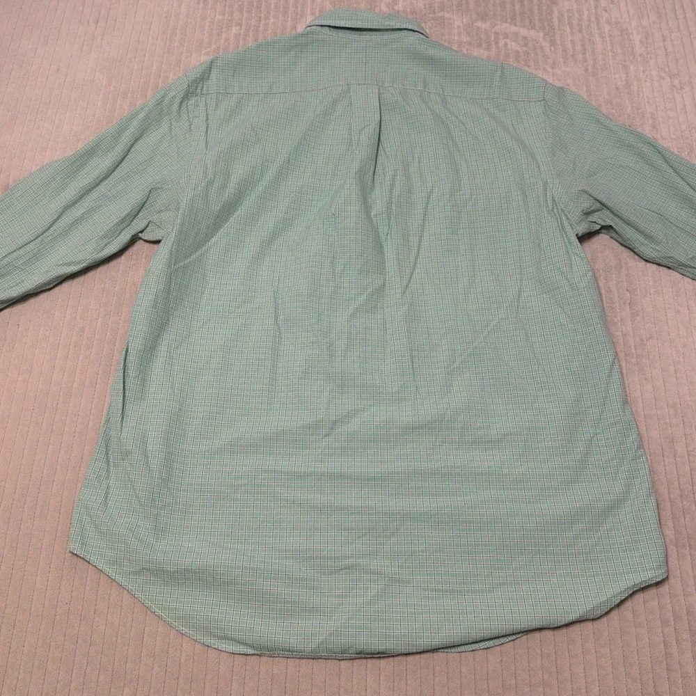 Ralph Lauren Custom Fit Plaid Button Down Shirt Men's Medium Blue Green